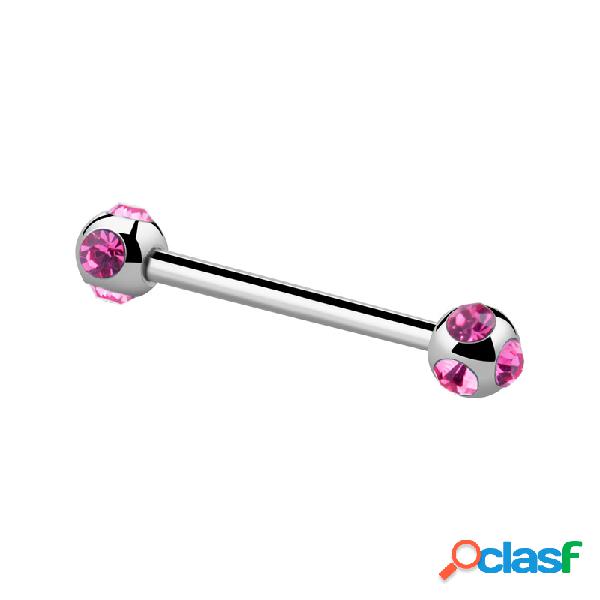 Barbell con palline e brillantino Titanio Barbell