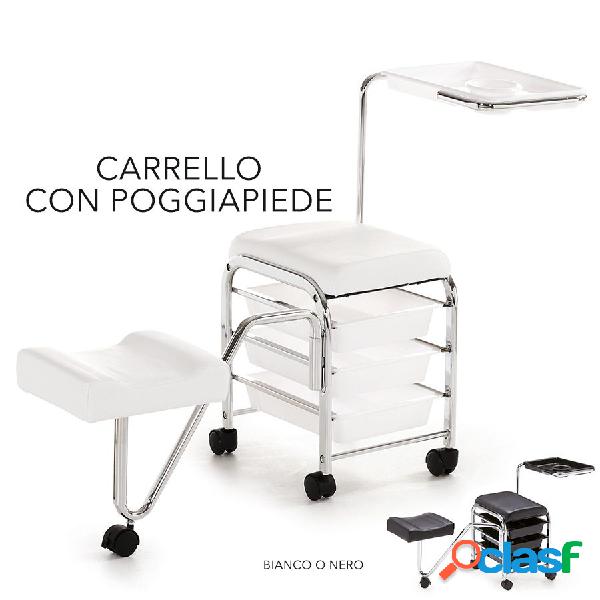 CARRELLO PER ESTETISTA PORTA ATTREZZI CON POGGIAPIEDI