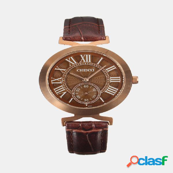 CHENXI Unisex Casual Orologio in Pelle con 2 Quadranti