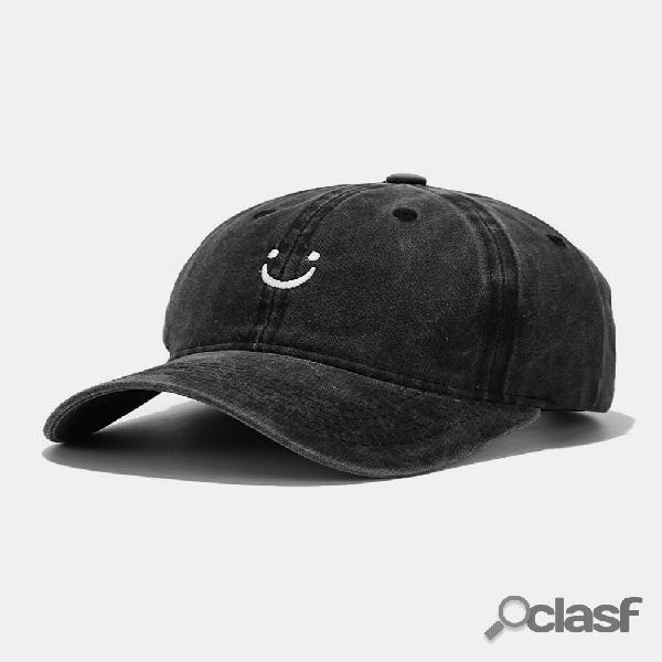 Cappello da baseball unisex in cotone con faccia sorridente