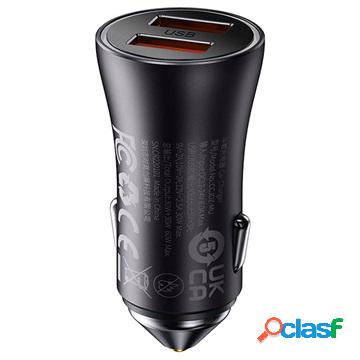 Caricabatteria per Auto Veloce USB Doppio Baseus Golden