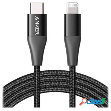 Cavo USB-C / Lightning Anker PowerLine+ II - 0.9m - Nero