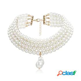 Choker Necklace Necklace Womens Layered Pearl Precious Cute