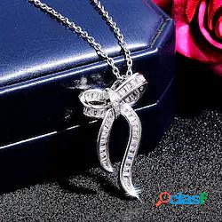 Collane con ciondolo Per donna Classico Con fiocchi Argento