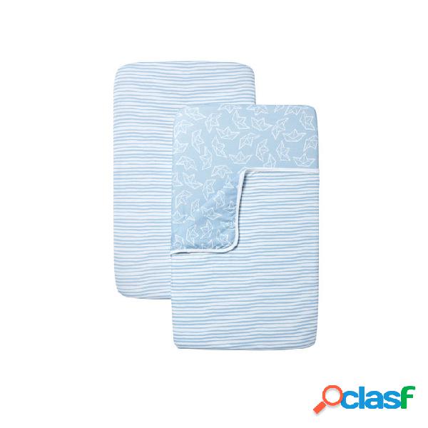 Coppia di lenzuola e copertina per culla Shnuggle Azzurro