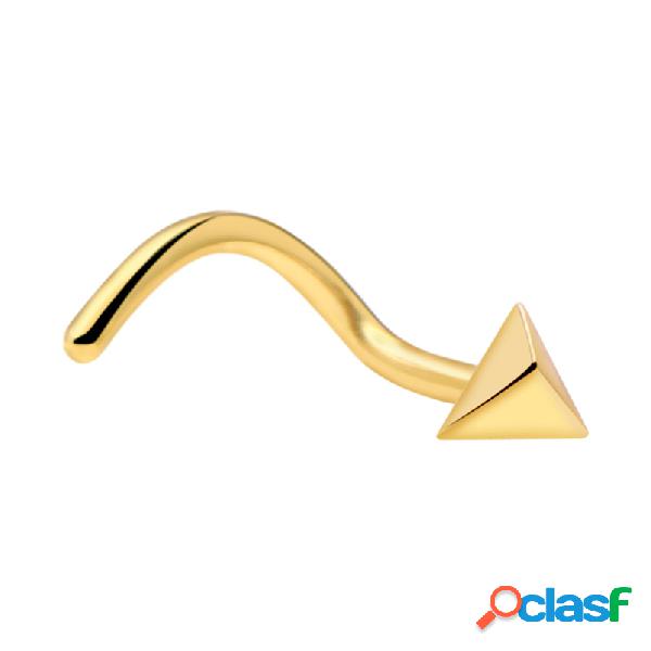 Curved nose stud (surgical steel, gold, shiny finish)