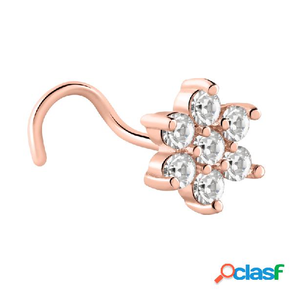 Curved nose stud (surgical steel, rose gold, shiny finish)