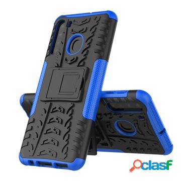 Custodia Ibrida Antiscivolo per Samsung Galaxy A21 - Blu /