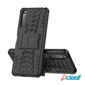 Custodia Ibrida Antiscivolo per Sony Xperia 10 II - Nero