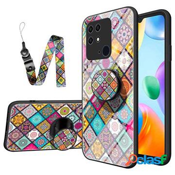 Custodia Ibrida Checkered Pattern per Xiaomi Redmi 10C -