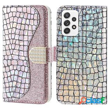 Custodia a Portafoglio Croco Bling per Samsung Galaxy A53 5G