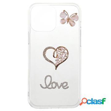 Custodia in TPU Diamond Decor per iPhone 13 Pro - Cuore