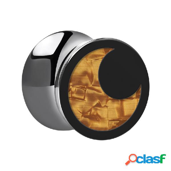Double Flared Plug (Acrilico nero) con luna Acrilico Tunnel