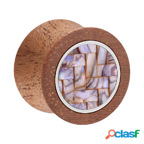 Double Flared Plug (in legno) con inserto madre perla Legno