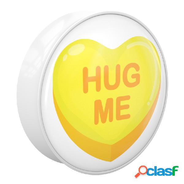 Double flared plug (acrylic, white) con "hug me" lettering