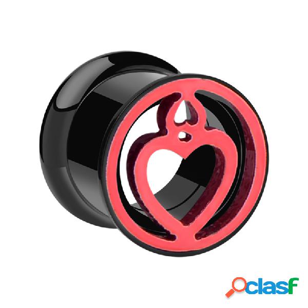 Double flared tunnel (surgical steel, black) con a forma di
