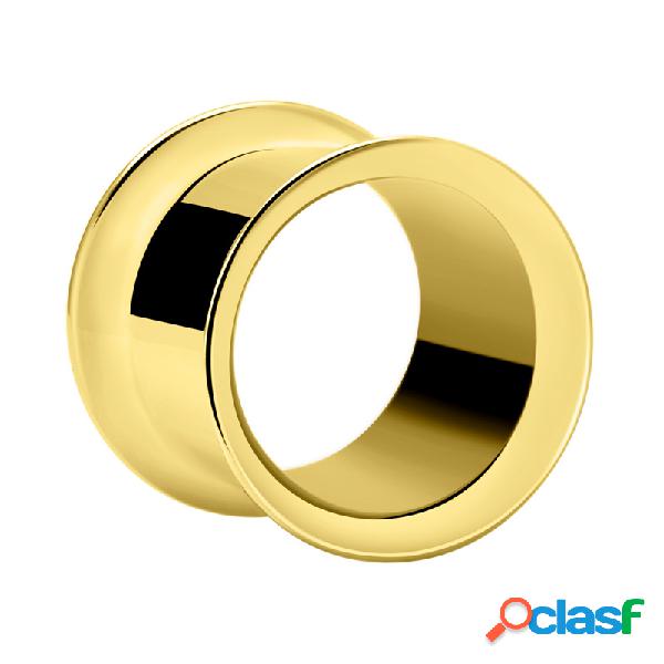 Double flared tunnel (surgical steel, gold) Acciaio