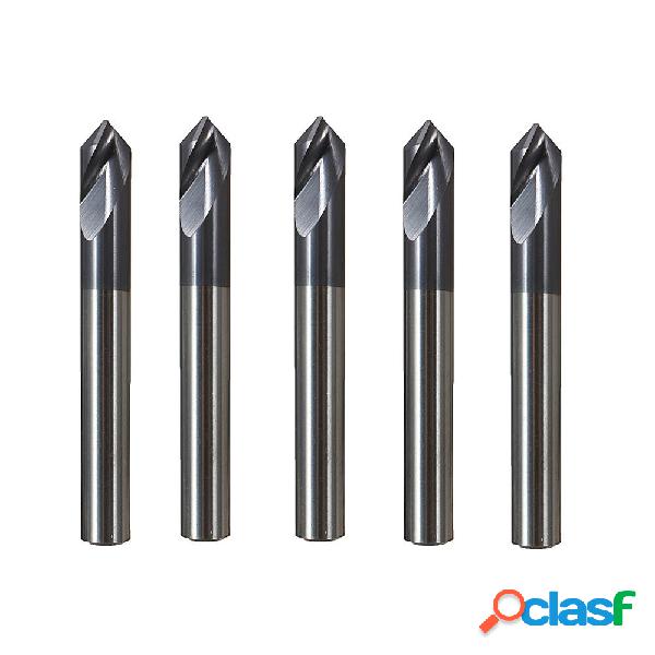 Drillpro 5pcs 6mm Fresa per smusso a 90 gradi 2 taglienti