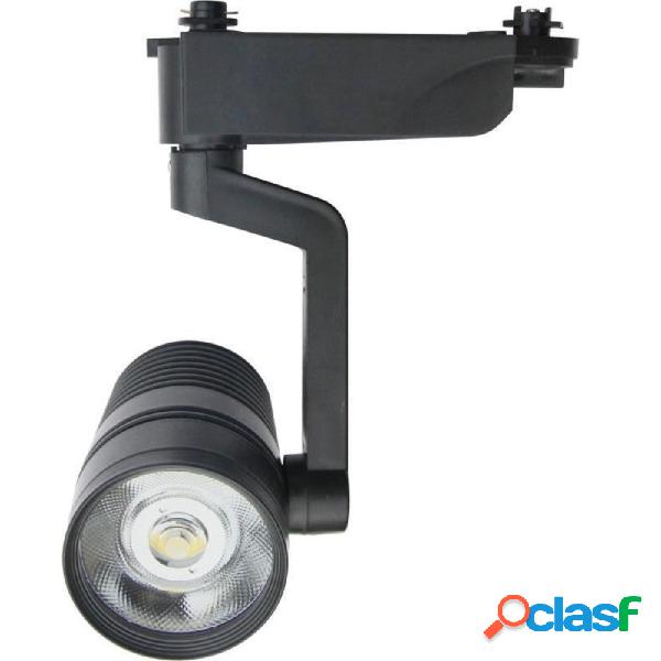 FARETTO BINARIO LED COB 10W NERO STAFFA LUCE FREDDA 6500K