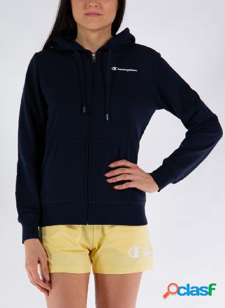 FELPA CON CAPPUCCIO FULL ZIP E LOGO ESTESO