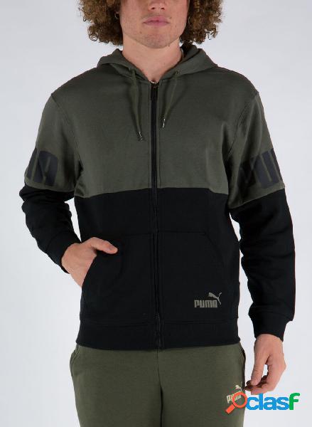 FELPA FD POWER COLORBLOCK CON ZIP E CAPPUCCIO