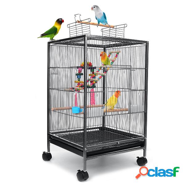 Gabbia per Uccelli 45.6x45.6x86cm per Cockatiels Grigio
