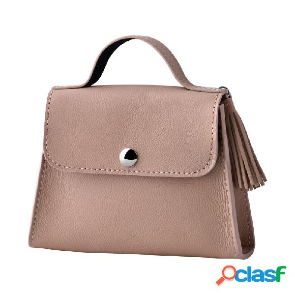 Handbag (genuine leather, various colours) con press-stud