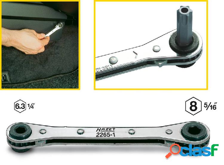 Hazet 2265-1 Cricchetto per inserti 1/4 (6.3 mm), 5/16 (8