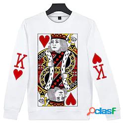 Ispirato da Cuore delle carte re K Regina Q Jack J Felpa con