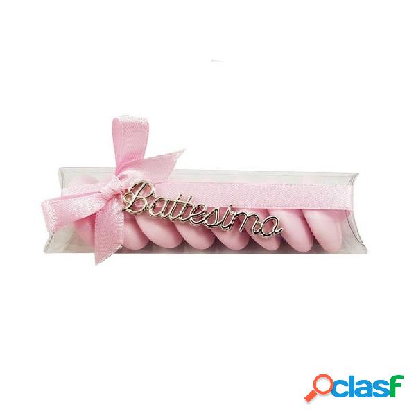 KIT BOMBONIERA PER BATTESIMO 12 TUBI + 12 TARGHETTE NASTRO