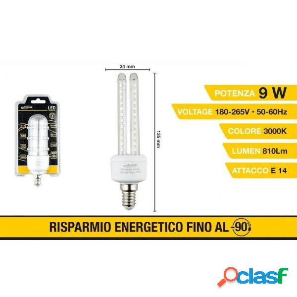 LAMPADINA LED E14 9W BIANCO CALDO 3000K FREDDO 6500K