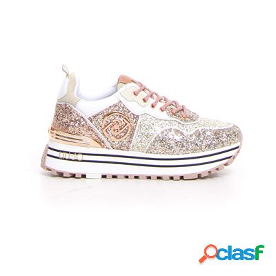 LIU-JO Maxi Wonder Glitter sneaker con platform - rosa
