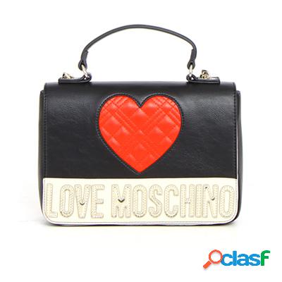 LOVE MOSCHINO Borsa a mano con tracolla - nero avorio rosso