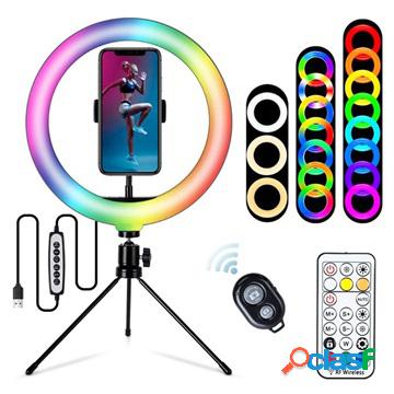 Lampada a LED ad Anello RGB con Supporto Treppiede e