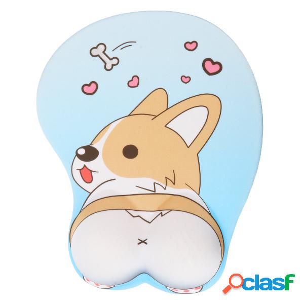 Lovely Corgi Antiscivolo Silica Gel Poggiapolsi Mouse Pad