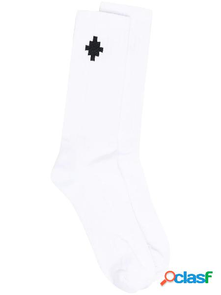 MARCELO BURLON CALZE UOMO CMRA010R21KNI0010110 COTONE BIANCO