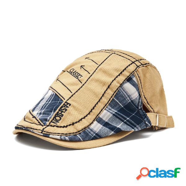 Menico Cappello piatto berretto da uomo in cotone patchwork