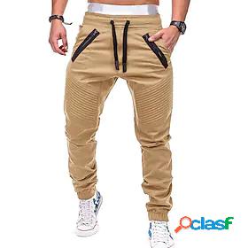 Mens Casual Elastic Waistband Drawstring with Side Pocket