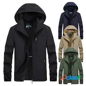 Mens Cotton Hoodie Jacket Waterproof Hiking Jacket Military