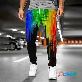 Men's Designer Casual / Sporty 3D Print Drawstring Elastic