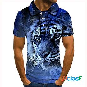 Mens Golf Shirt Tennis Shirt 3D Print Graphic Prints Tiger