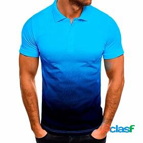 Mens Golf Shirt Tennis Shirt Color Block non-printing Collar