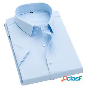 Mens Shirt Solid Colored Classic Collar Daily Short Sleeve