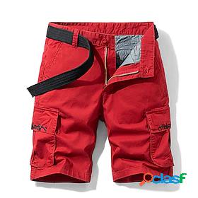 Mens Shorts Cargo Shorts Shorts Pants Solid Colored Mid