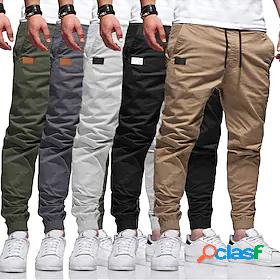 Mens Stylish Simple Elastic Waistband Drawstring Jogger