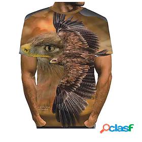 Mens Tee T shirt Graphic Eagle 3D Print Round Neck Party