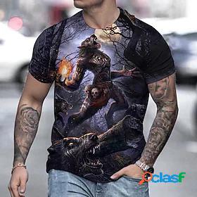 Mens Tee T shirt Shirt Graphic Prints Wolf 3D Print Crew