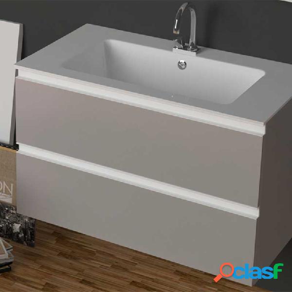 Mobile da bagno sospeso con lavabo in Ocritech da 73 cm