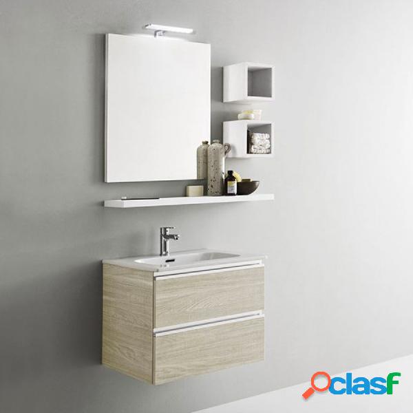 Mobile da bagno sospeso doppio cassetto da cm 60x45 con