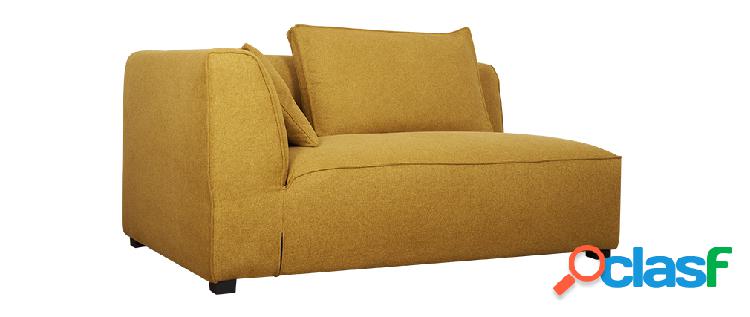 Modulo angolare sinistro per divano in tessuto giallo cumino